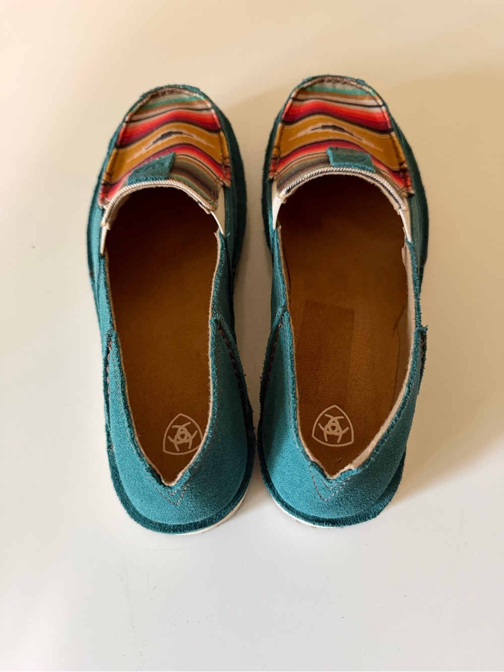Ariat Cruiser Turquoise Suede Slip-On Flats - Picture 5 of 9